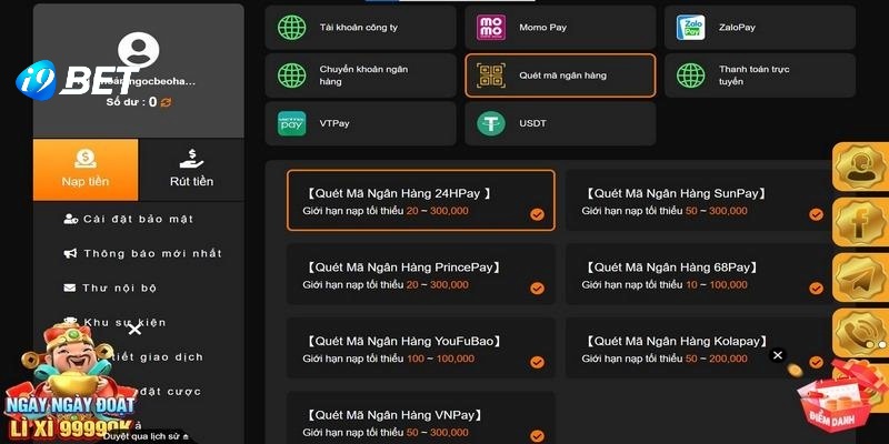 Thủ tục nạp tiền nhanh, an toàn chỉ 3 bước